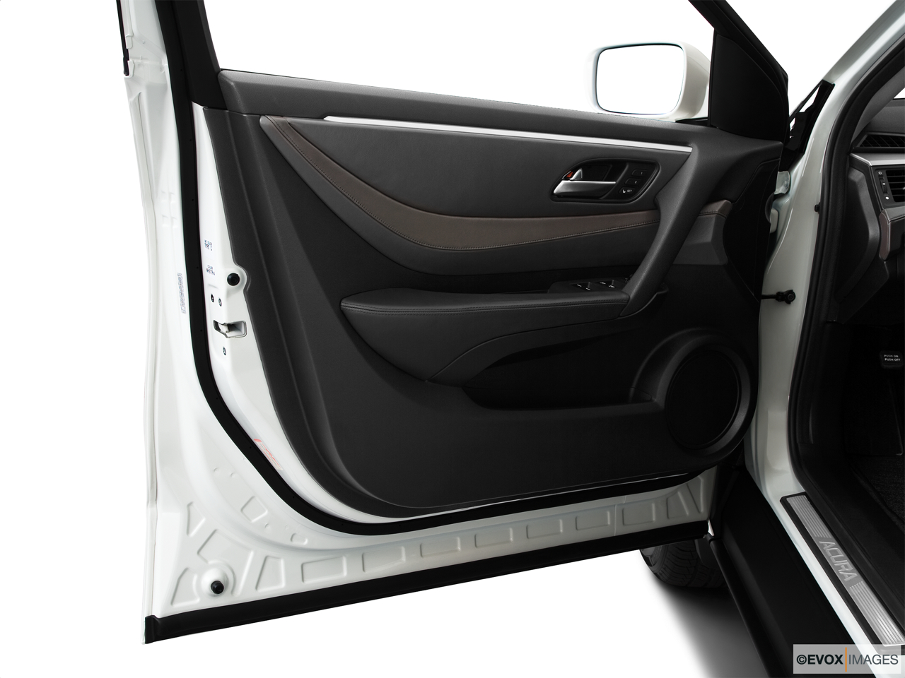 2010 Acura ZDX ZDX Technology Inside of driver's side open door, window open. 