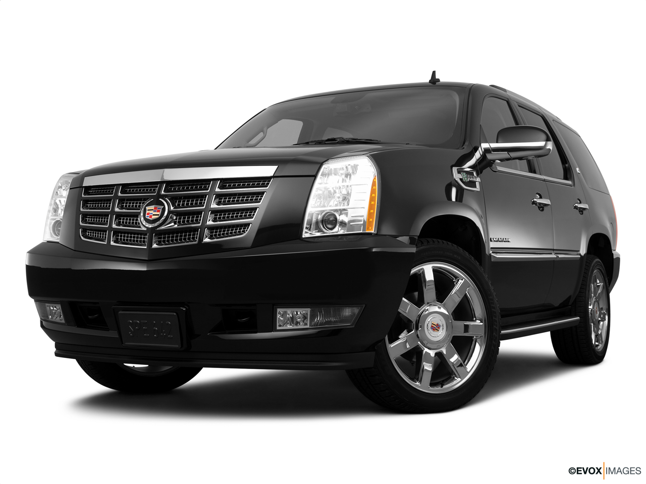 2010 Cadillac Escalade Hybrid Base Front angle view, low wide perspective. 