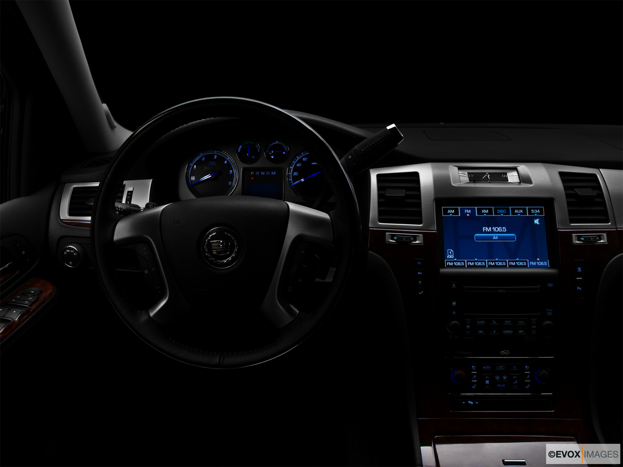 2010 Cadillac Escalade Hybrid Base Centered wide dash shot - "night" shot. 