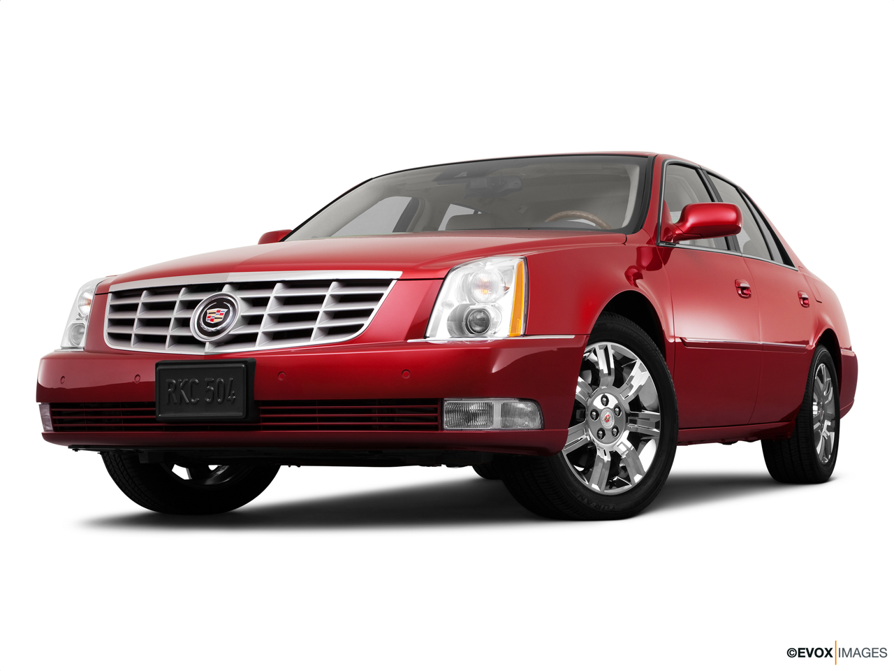 2011 Cadillac DTS Platinum Front angle view, low wide perspective. 