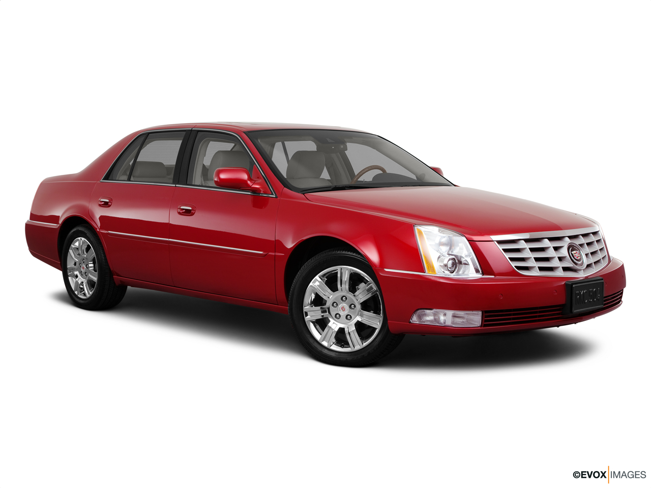2011 Cadillac DTS Platinum Front passenger 3/4 w/ wheels turned. 