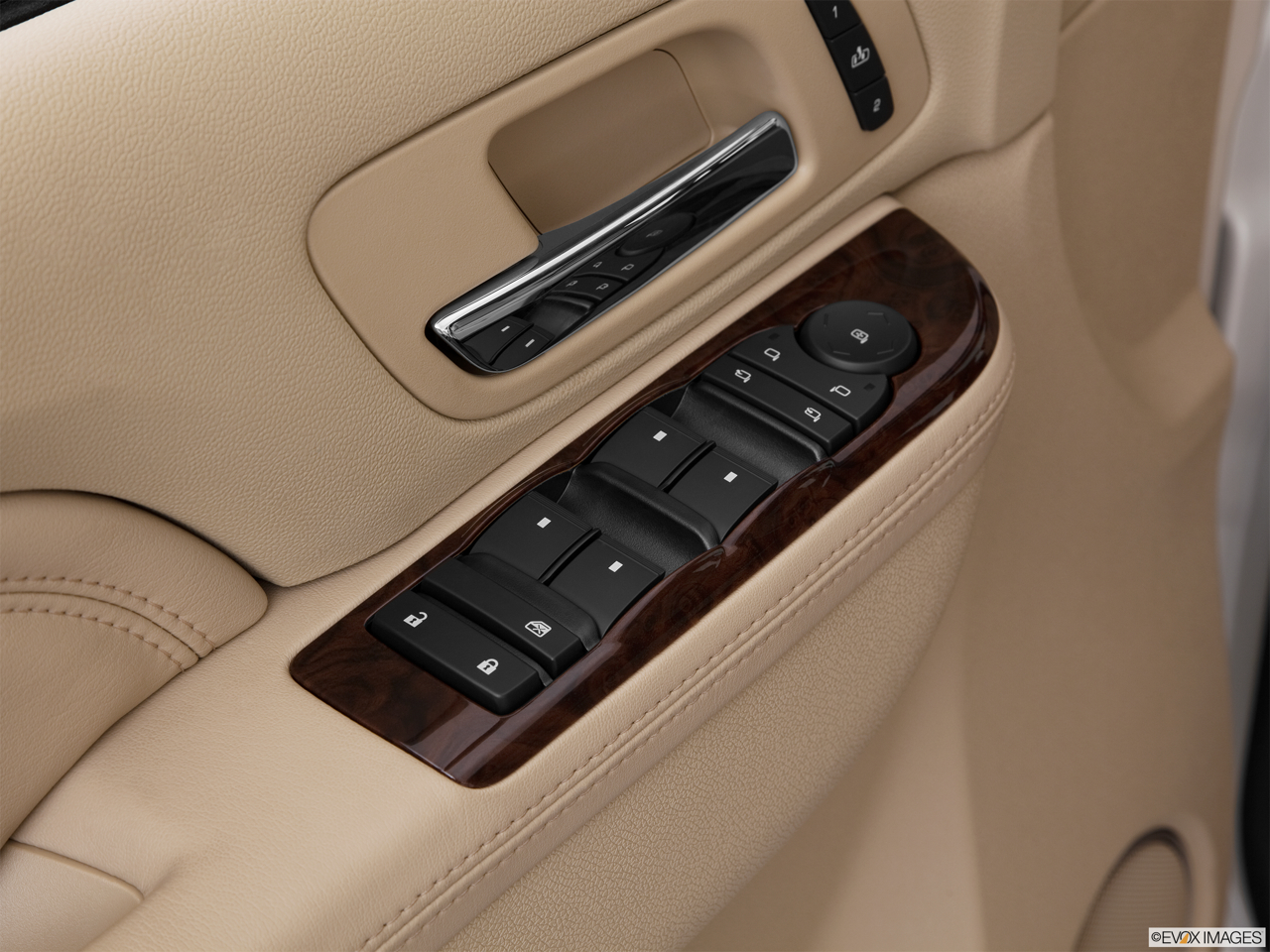 2011 Cadillac Escalade Hybrid Base Driver's side inside window controls. 