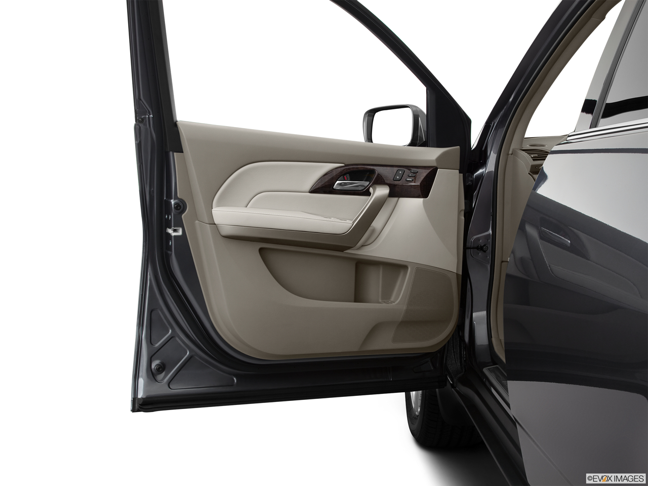 2011 Acura MDX Base Inside of driver's side open door, window open. 