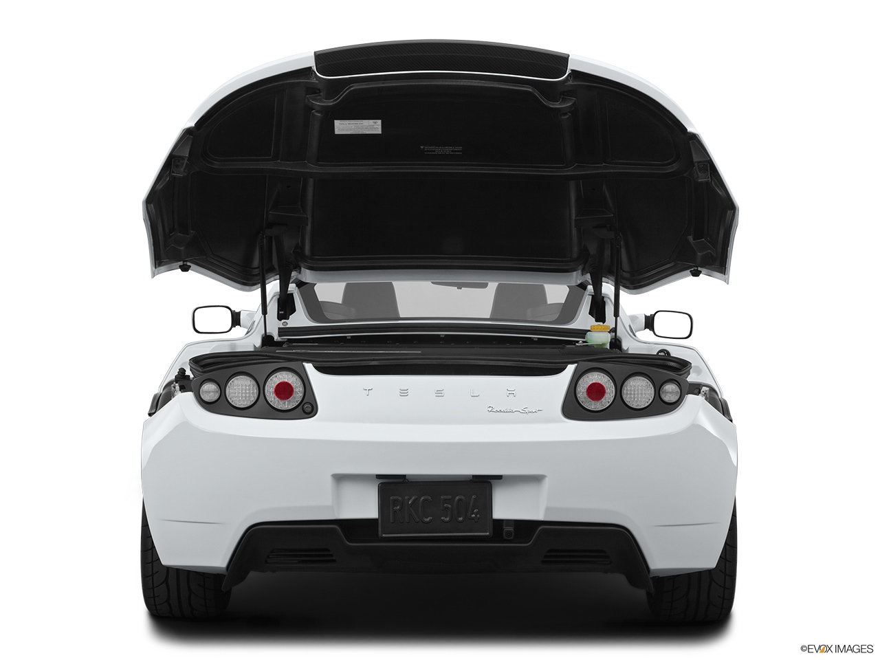 2010 Tesla Roadster sport Trunk open. 