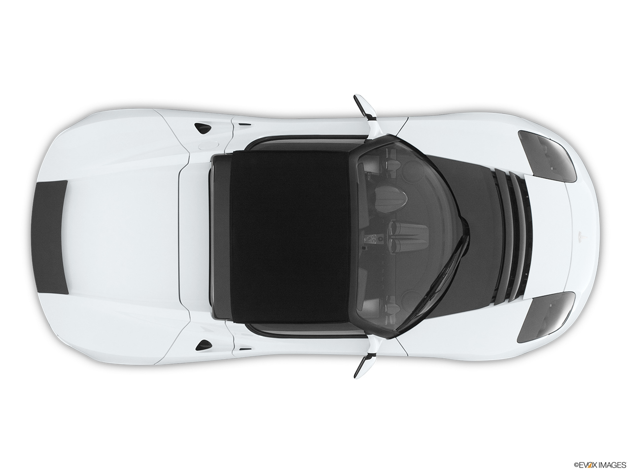 2010 Tesla Roadster sport Convertible overhead (top up) 