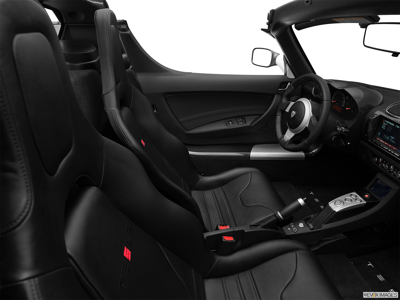 2010 Tesla Roadster sport Fake Buck Shot - Interior from Passenger B pillar. 