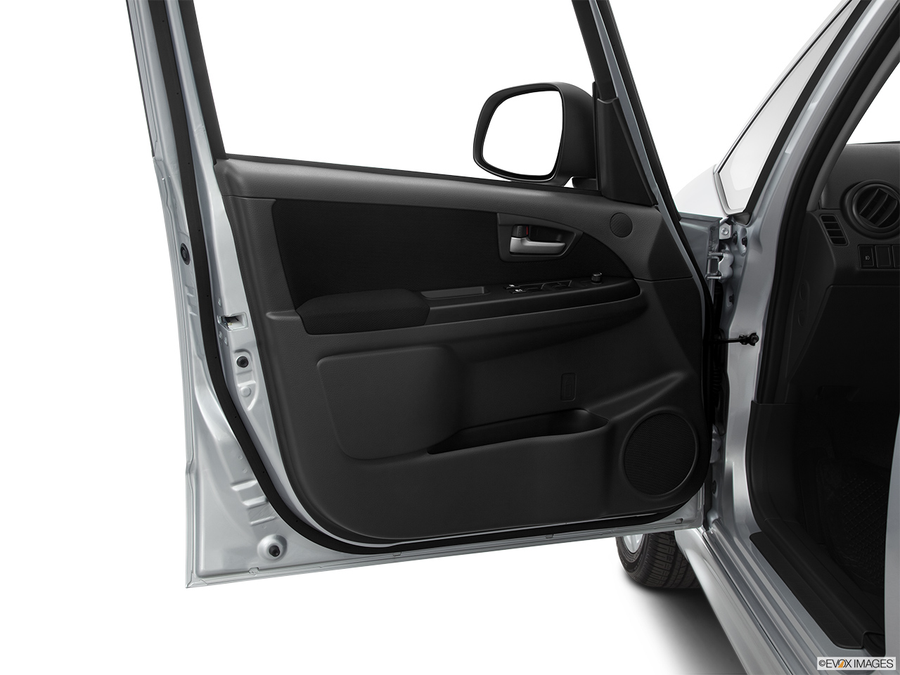 2011 Suzuki SX4 Sportback Technology Inside of driver's side open door, window open. 