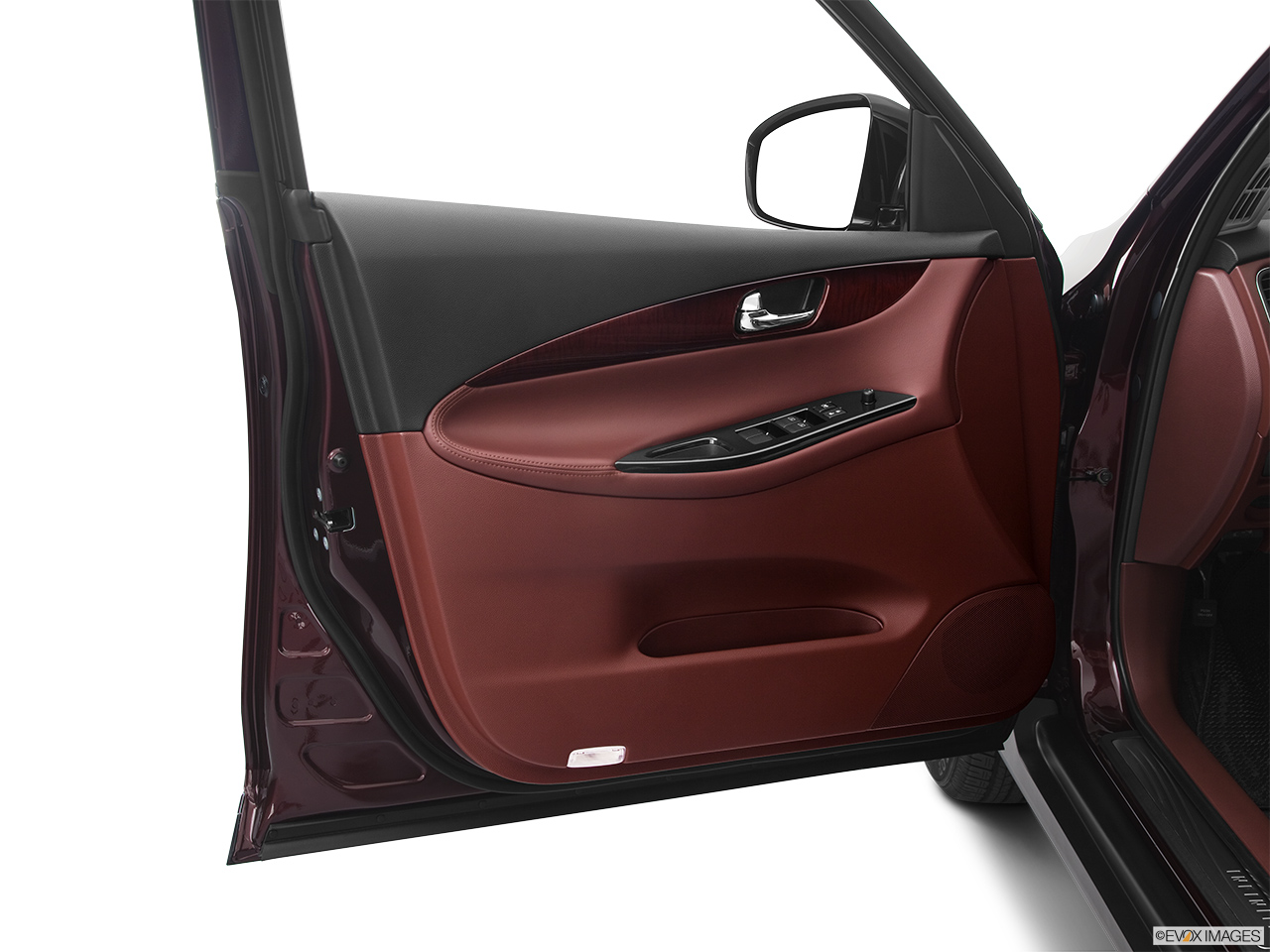 2011 Infiniti EX EX35 Journey Inside of driver's side open door, window open. 