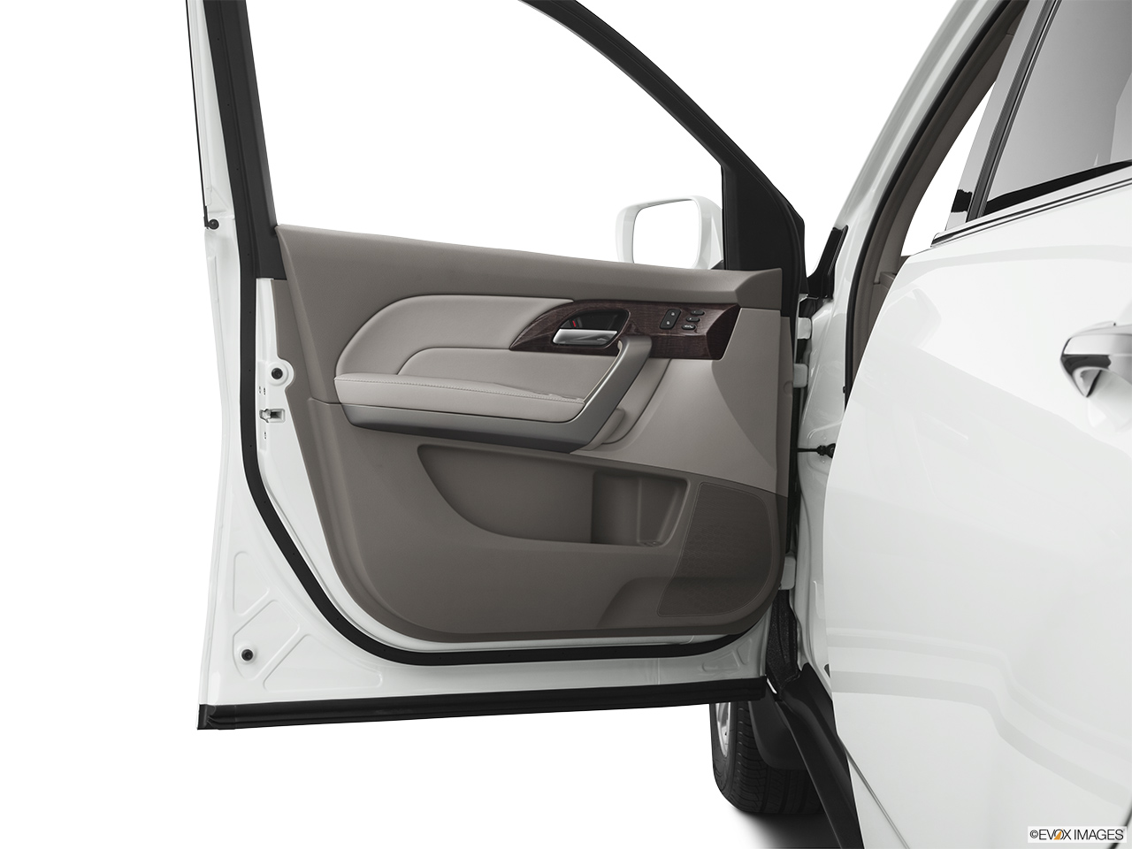 2011 Acura MDX MDX Inside of driver's side open door, window open. 