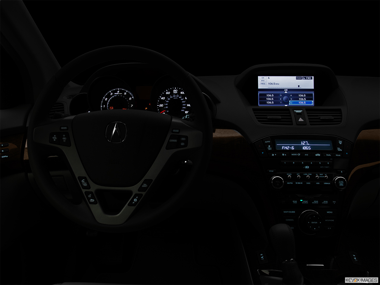 2011 Acura MDX MDX Centered wide dash shot - "night" shot. 