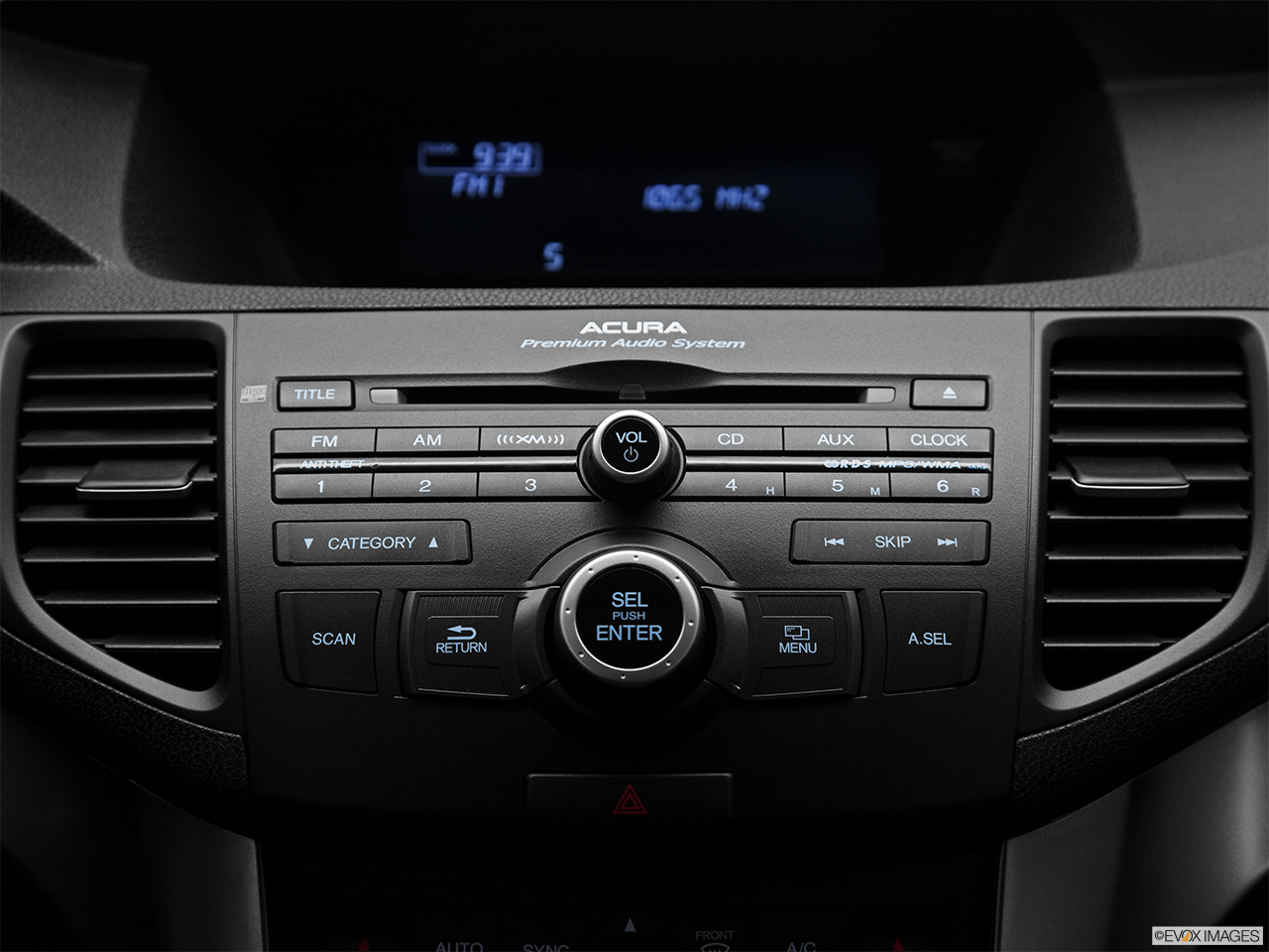 2011 Acura TSX Base Closeup of radio head unit 