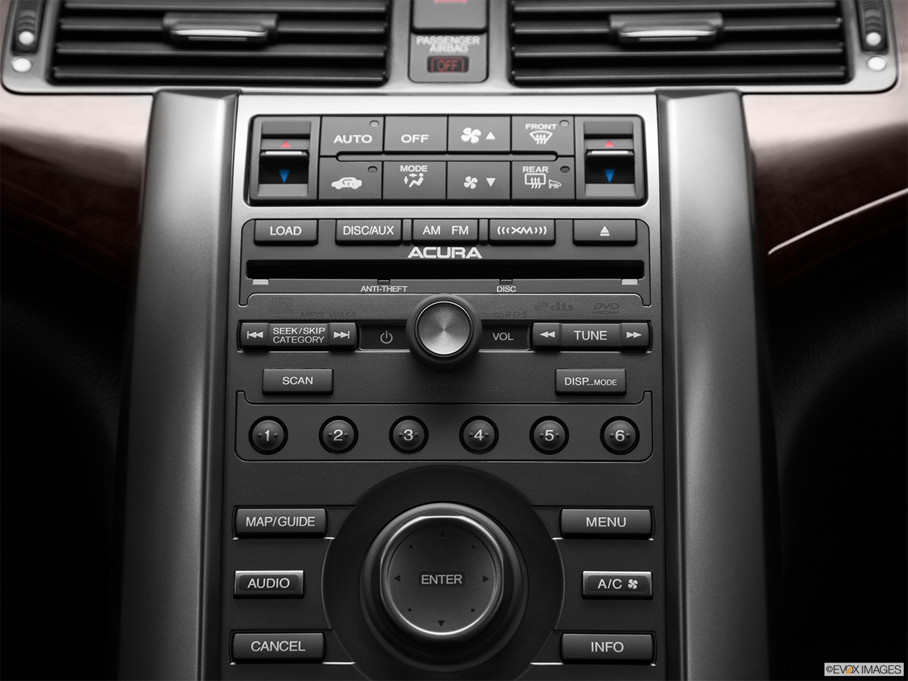 2011 Acura RL RL Closeup of radio head unit 