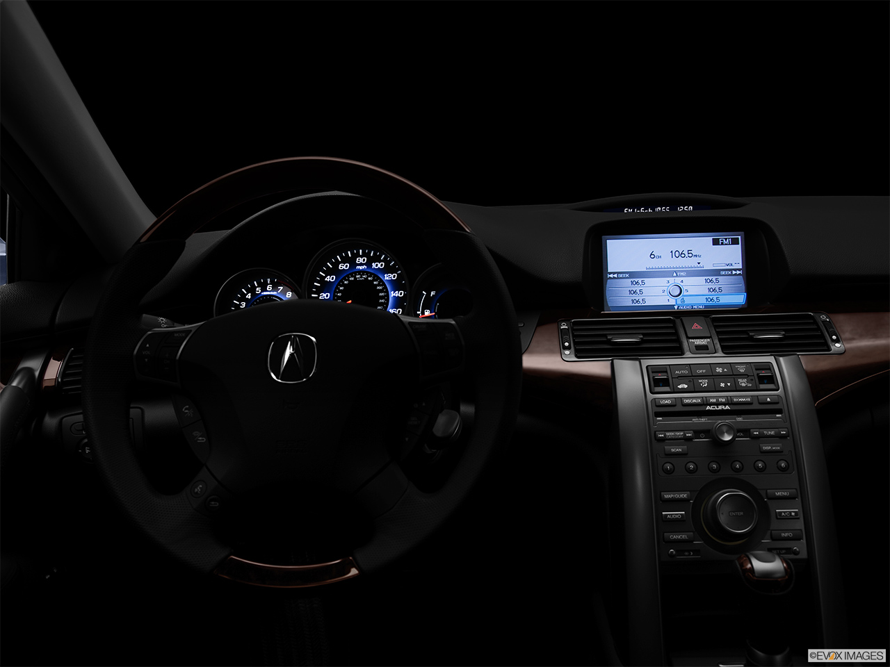 2011 Acura RL RL Centered wide dash shot - "night" shot. 