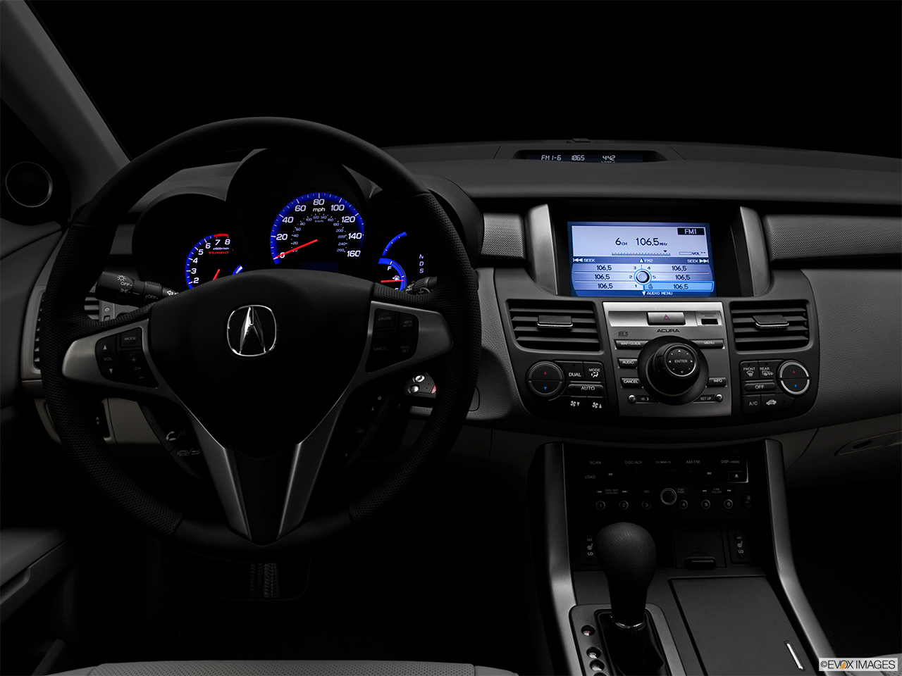 2011 Acura RDX RDX SH-AWD Centered wide dash shot - "night" shot. 