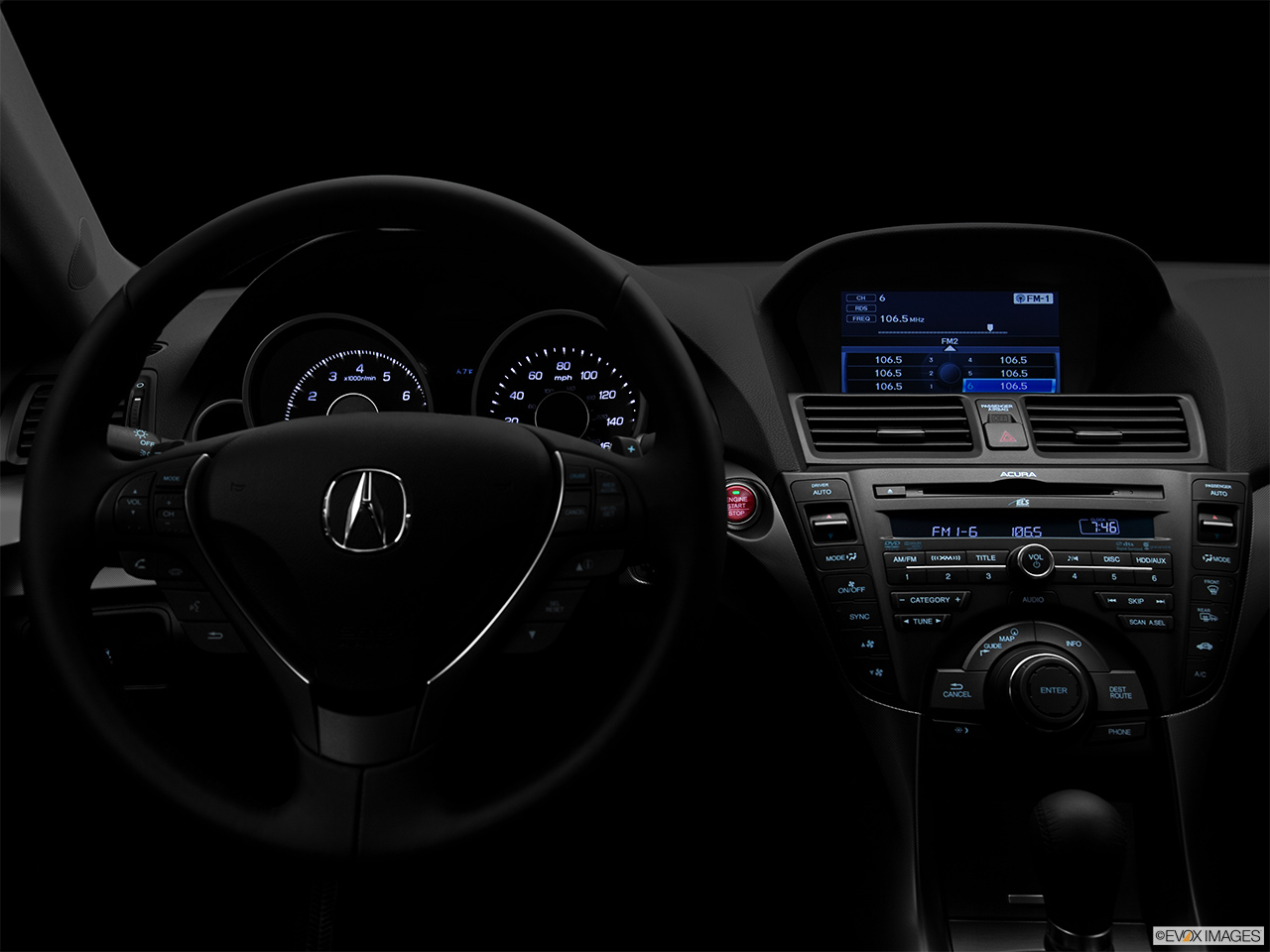 2012 Acura TL TL Centered wide dash shot - "night" shot. 