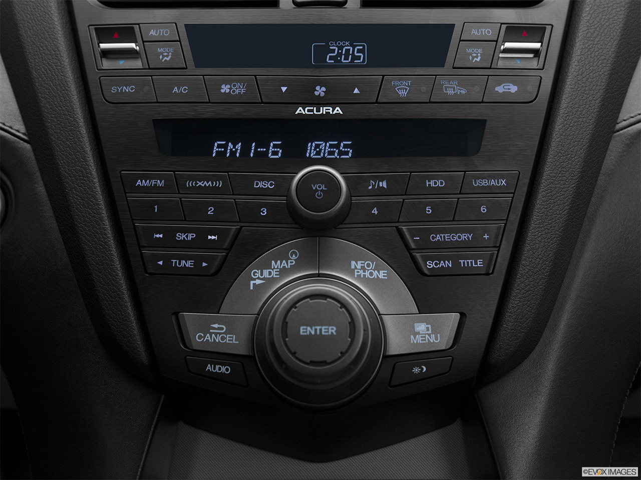 2011 Acura ZDX ZDX Advance Closeup of radio head unit 