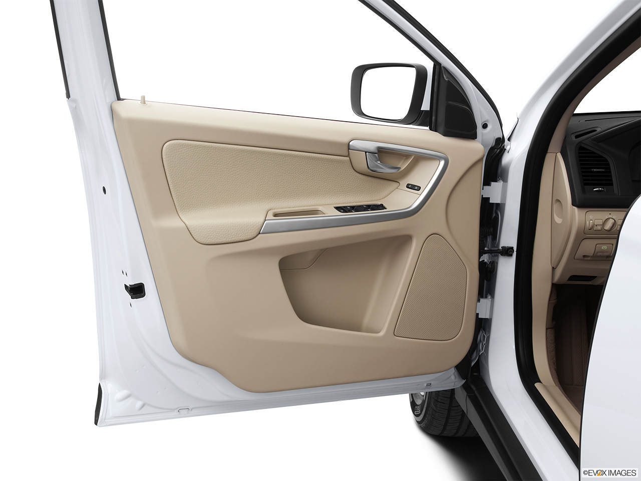 2012 Volvo XC60 3.2L Inside of driver's side open door, window open. 