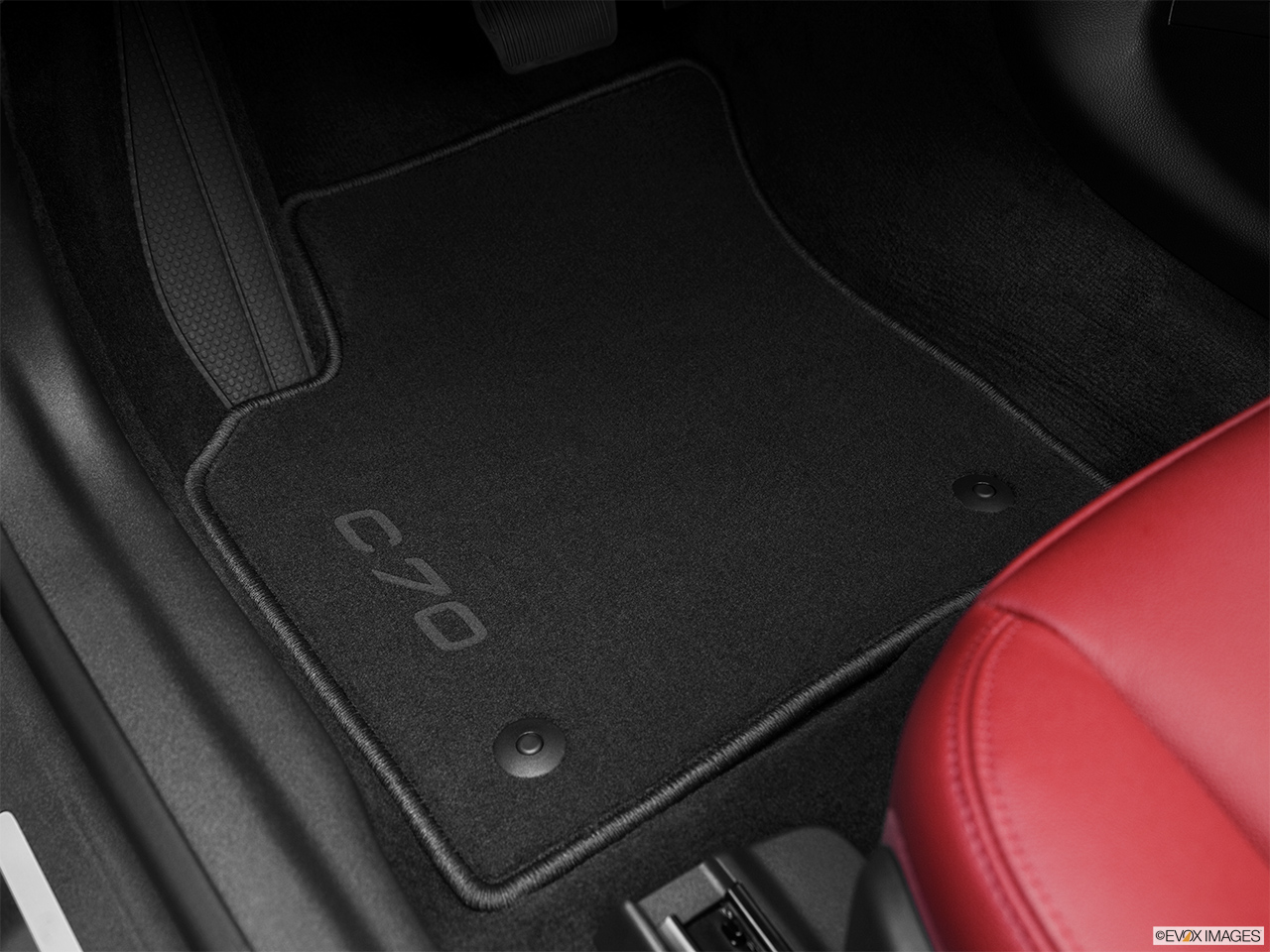 2012 Volvo C70 T5 Driver's floor mat and pedals. Mid-seat level from outside looking in. 