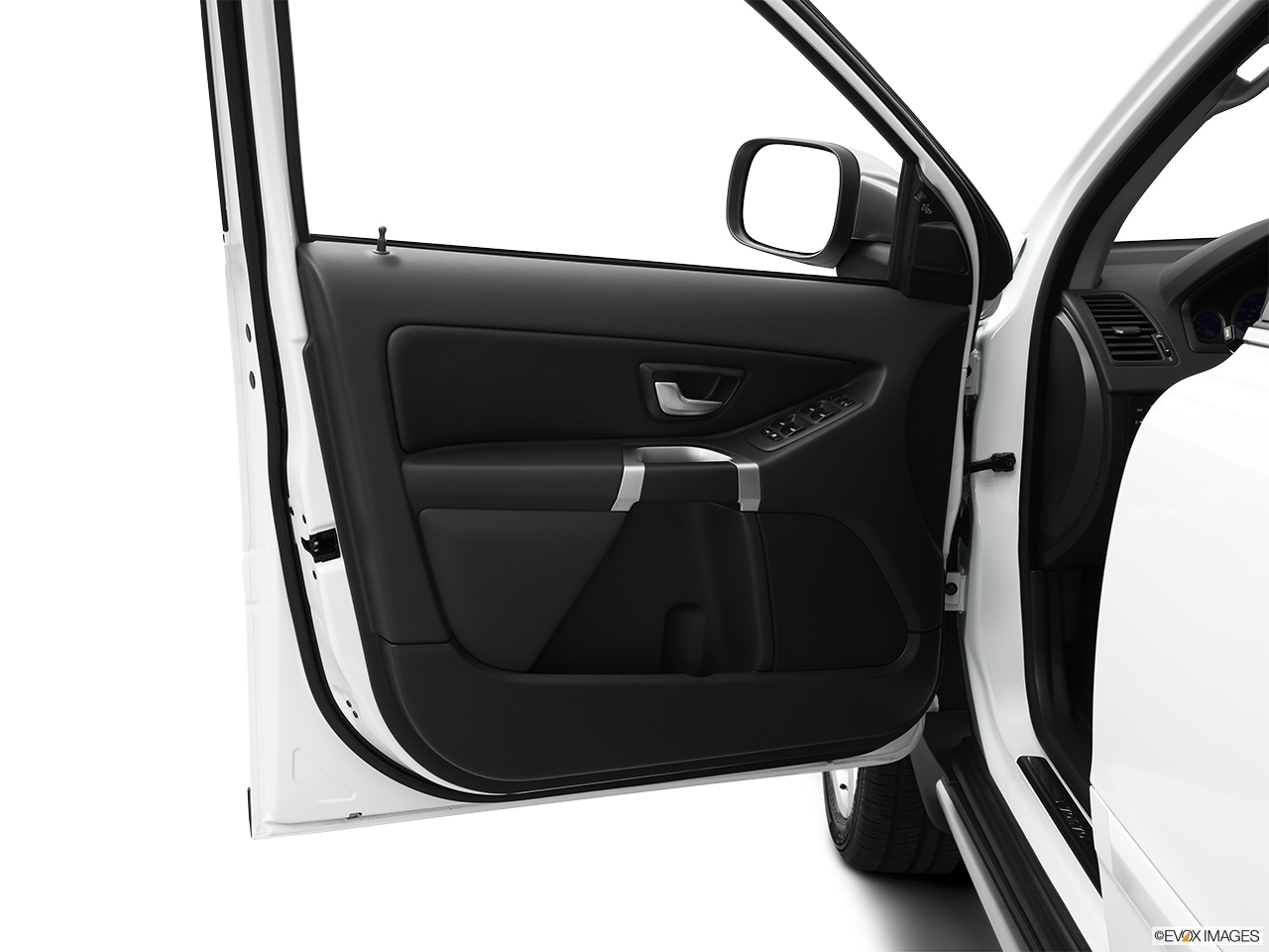 2012 Volvo XC90 R-Design Inside of driver's side open door, window open. 