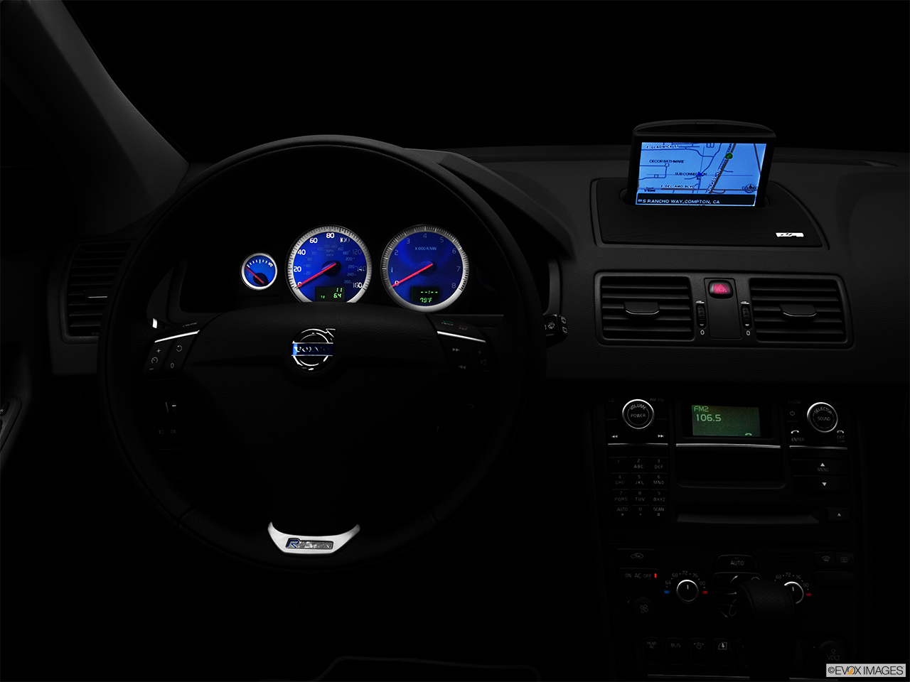 2012 Volvo XC90 R-Design Centered wide dash shot - "night" shot. 