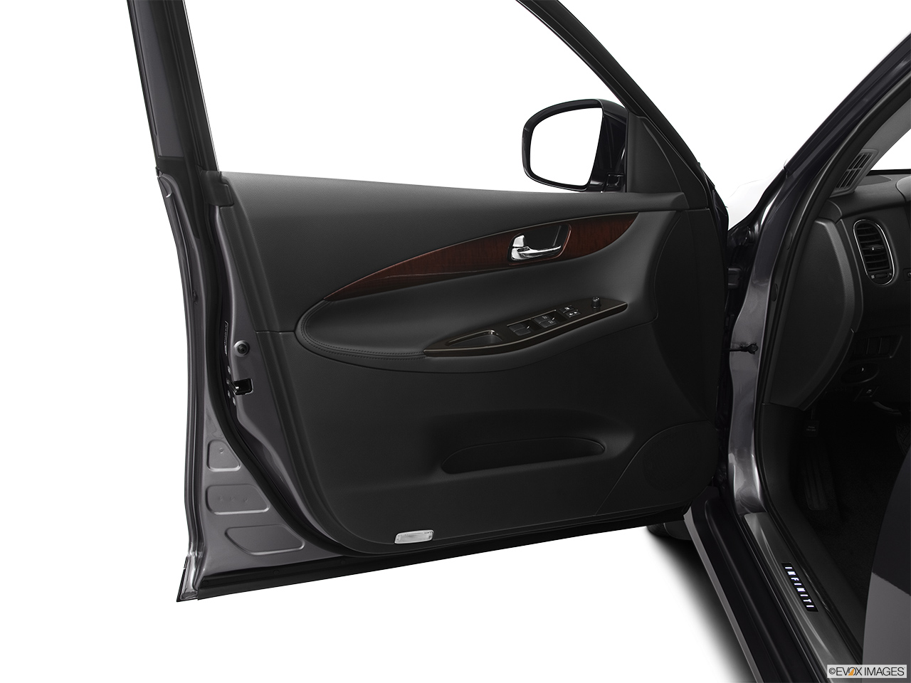 2012 Infiniti EX EX35 Journey Inside of driver's side open door, window open. 