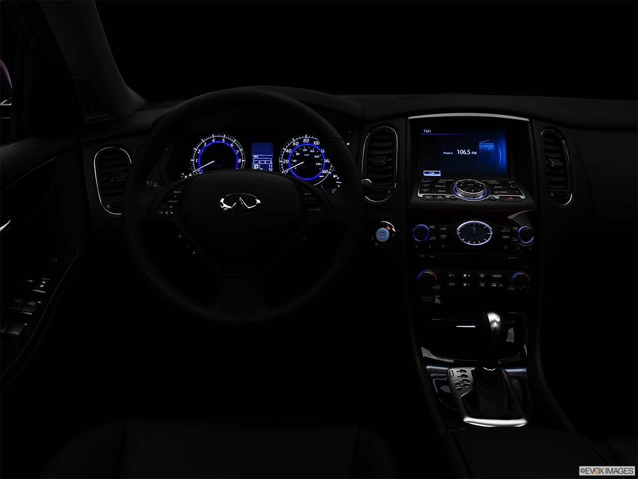 2012 Infiniti EX EX35 Journey Centered wide dash shot - "night" shot. 