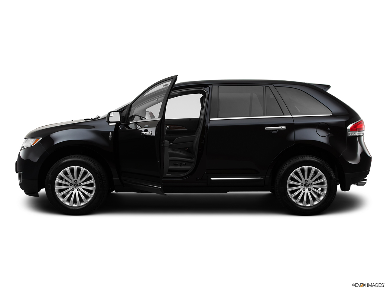2012 Lincoln MKX FWD Driver's side profile with drivers side door open. 