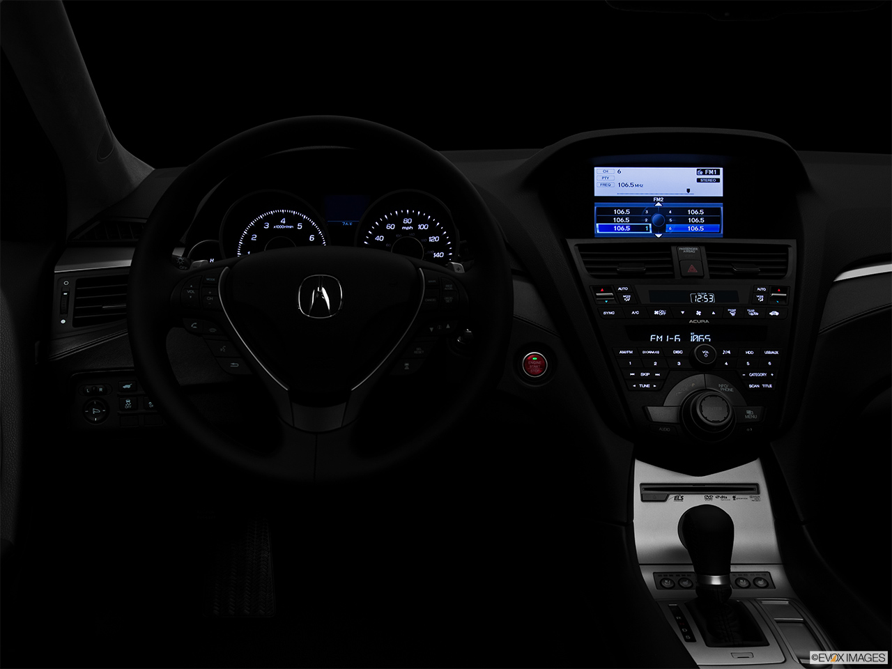 2012 Acura ZDX ZDX Advance Centered wide dash shot - "night" shot. 