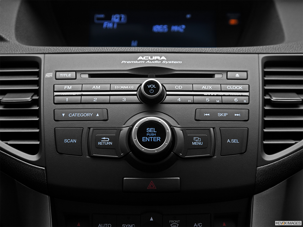 2012 Acura TSX TSX 5-speed Automatic Closeup of radio head unit 