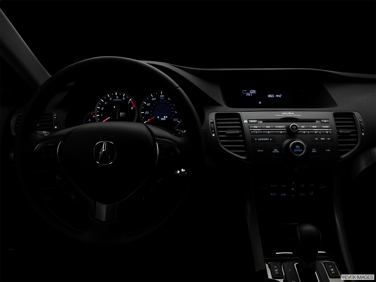2012 Acura TSX TSX 5-speed Automatic Centered wide dash shot - "night" shot. 
