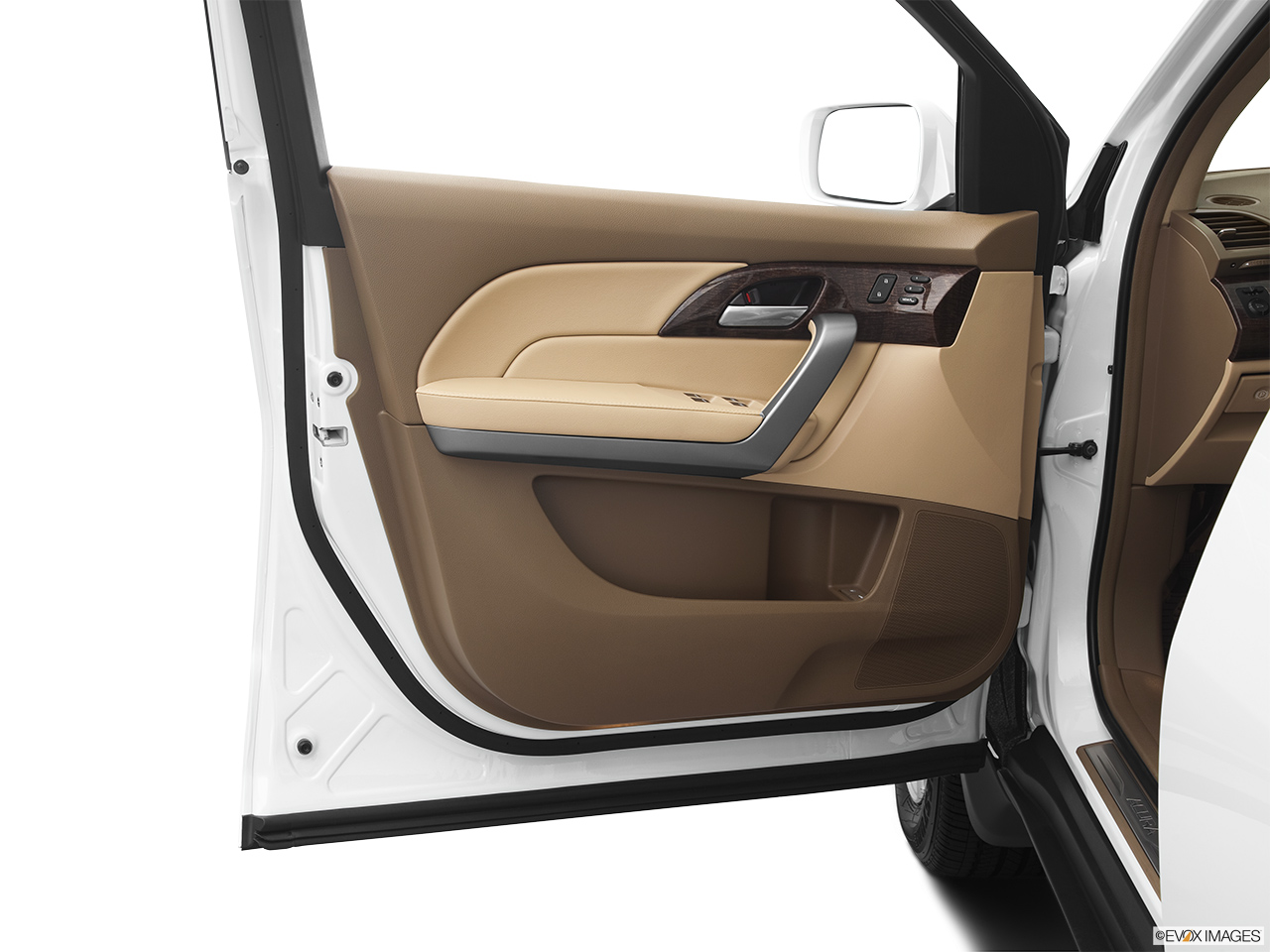 2012 Acura MDX Base Inside of driver's side open door, window open. 