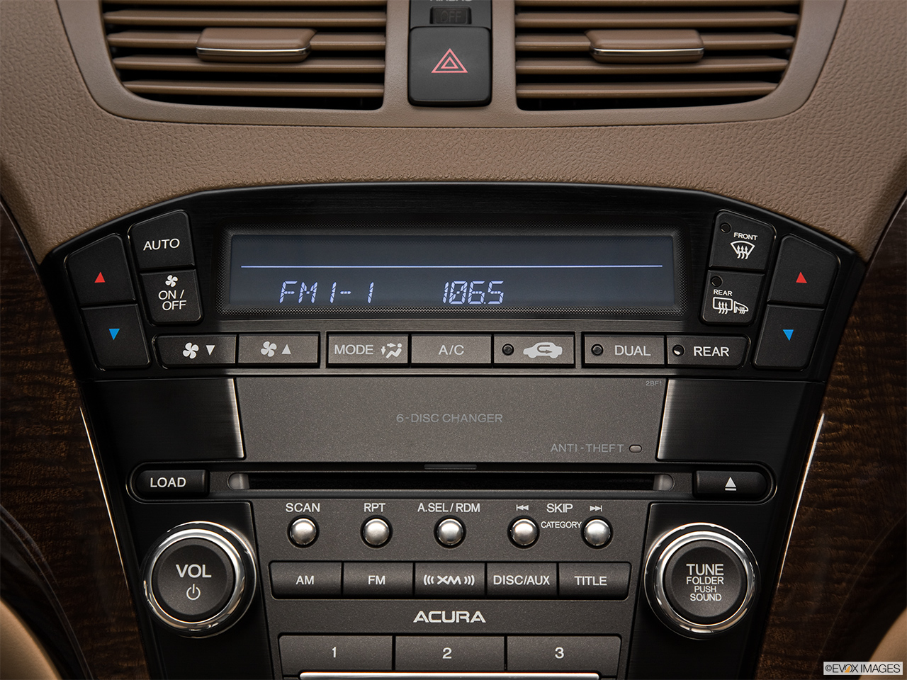 2012 Acura MDX Base Closeup of radio head unit 