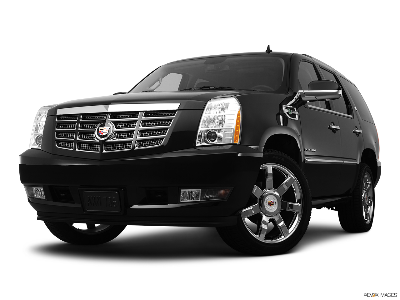2012 Cadillac Escalade Hybrid Base Front angle view, low wide perspective. 