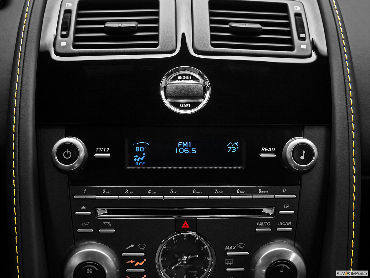 2012 Aston Martin V12 Vantage Base Closeup of radio head unit 