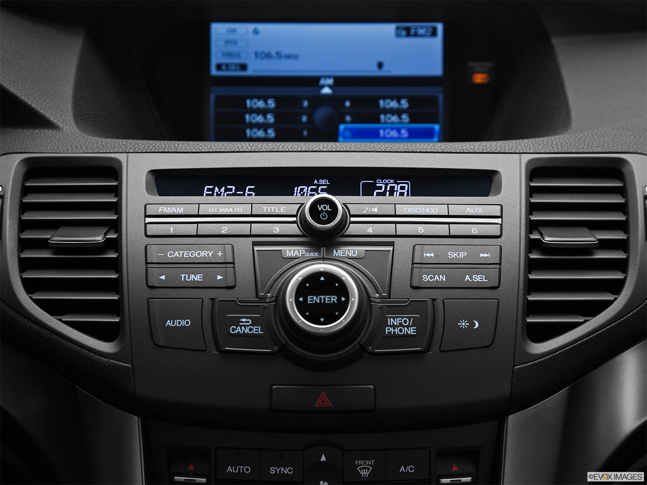 2012 Acura TSX V6 Closeup of radio head unit 