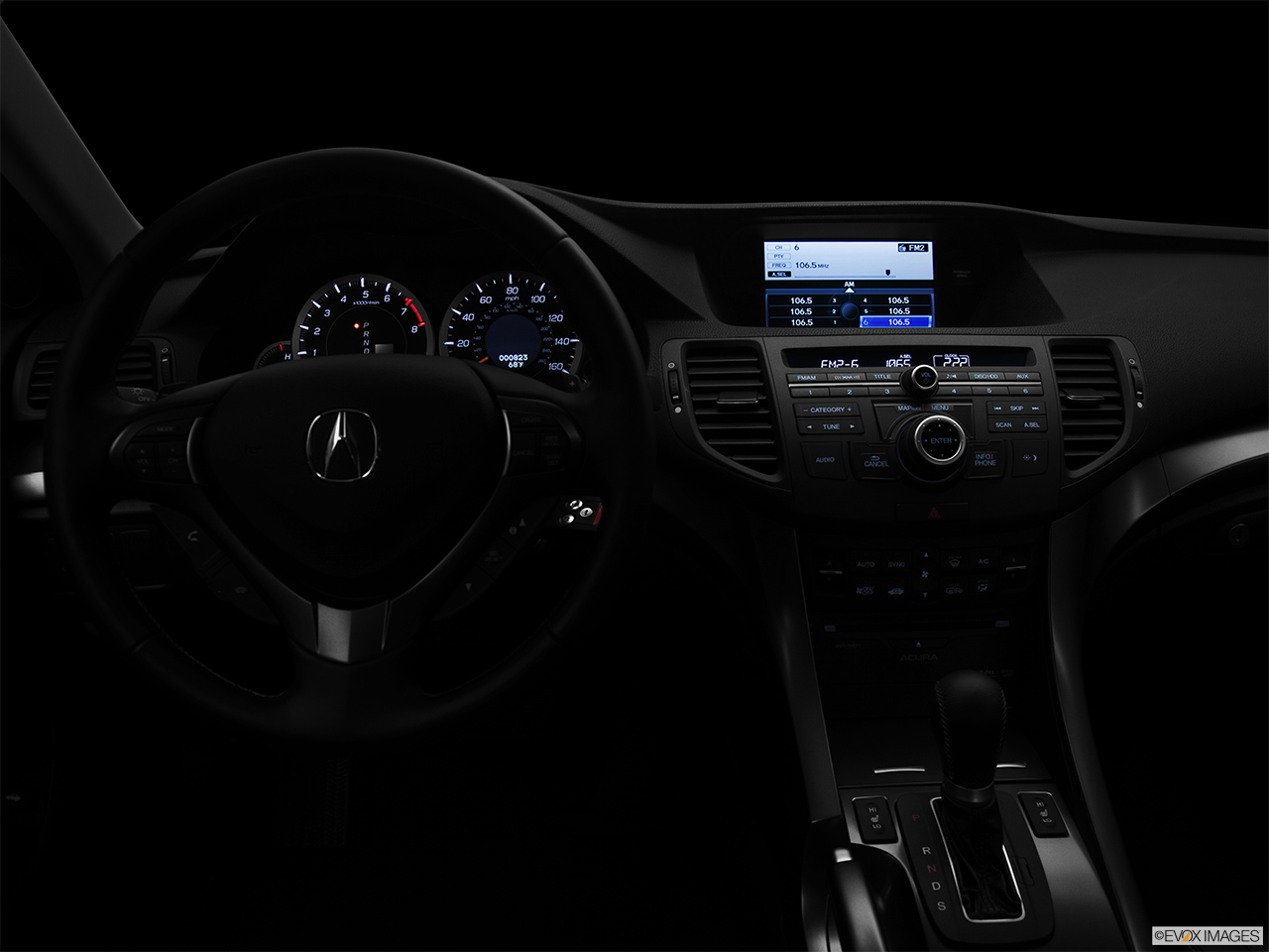 2012 Acura TSX V6 Centered wide dash shot - "night" shot. 