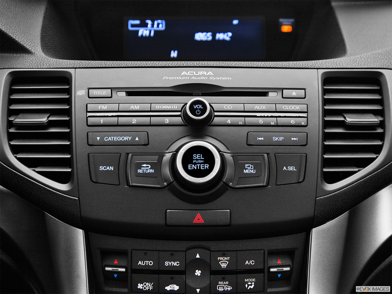 2012 Acura TSX Special Edition 6-Speed Manual Closeup of radio head unit 