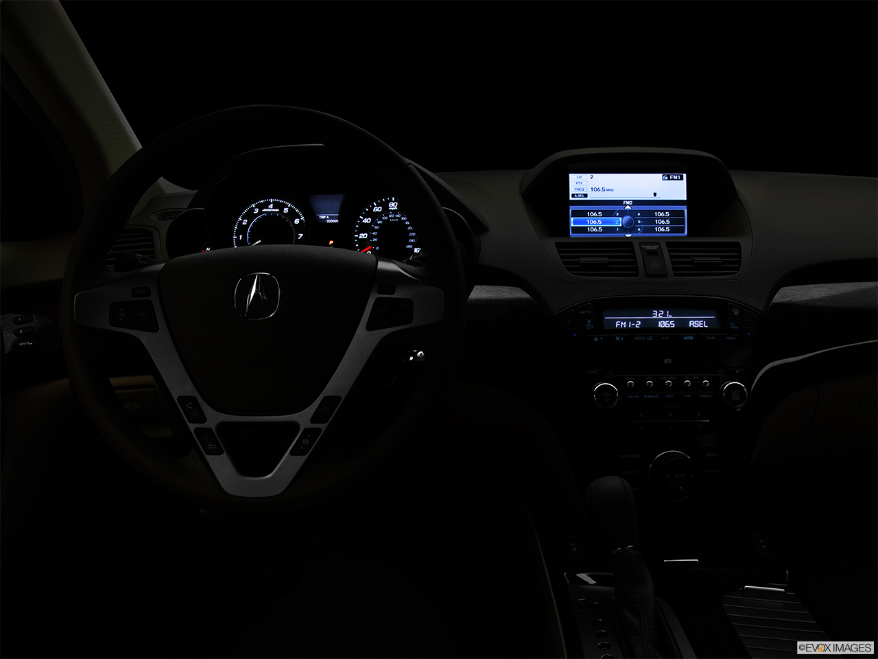2012 Acura MDX MDX Centered wide dash shot - "night" shot. 