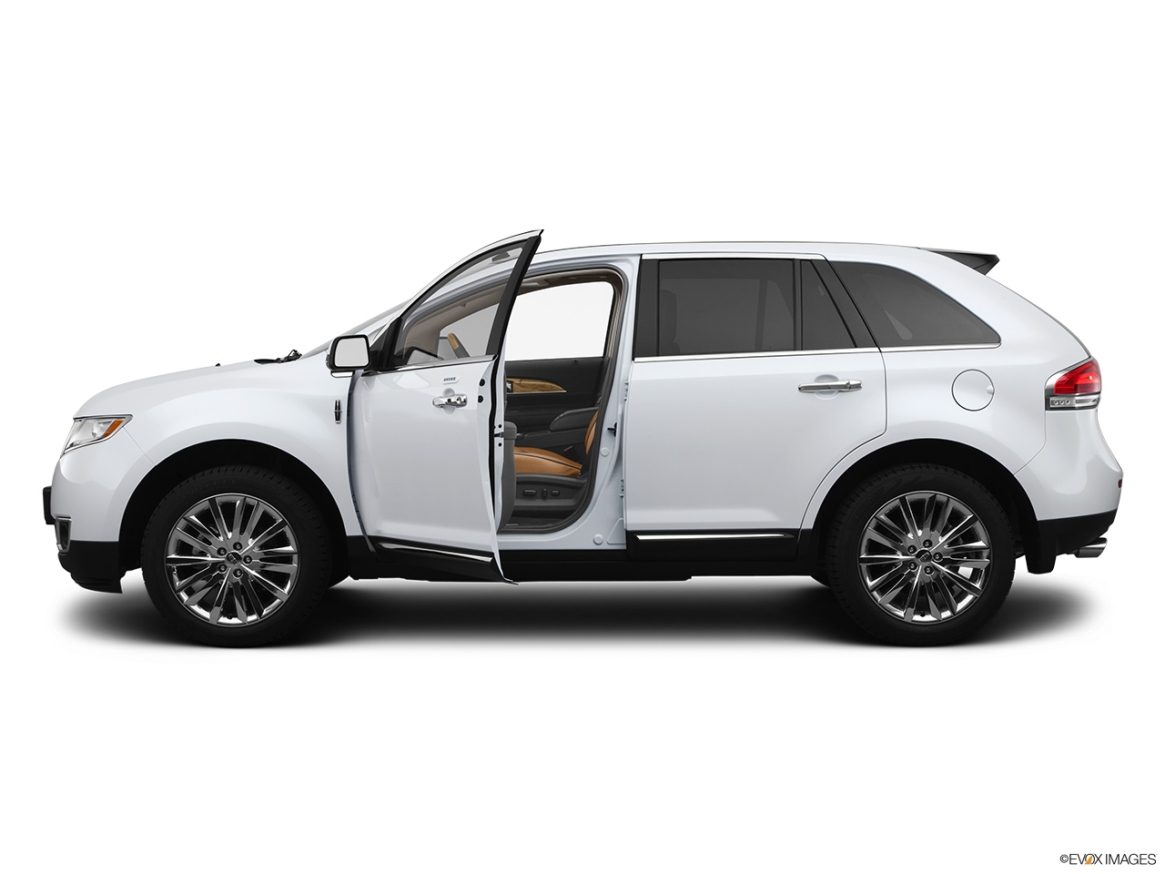 2013 Lincoln MKX FWD Driver's side profile with drivers side door open. 