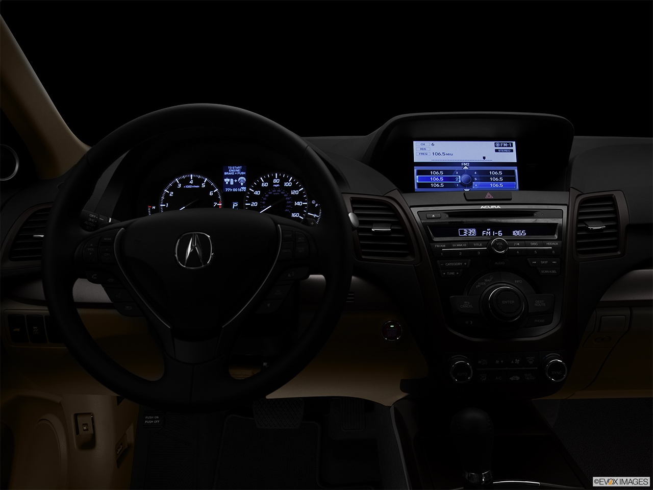 2013 Acura RDX AWD Centered wide dash shot - "night" shot. 