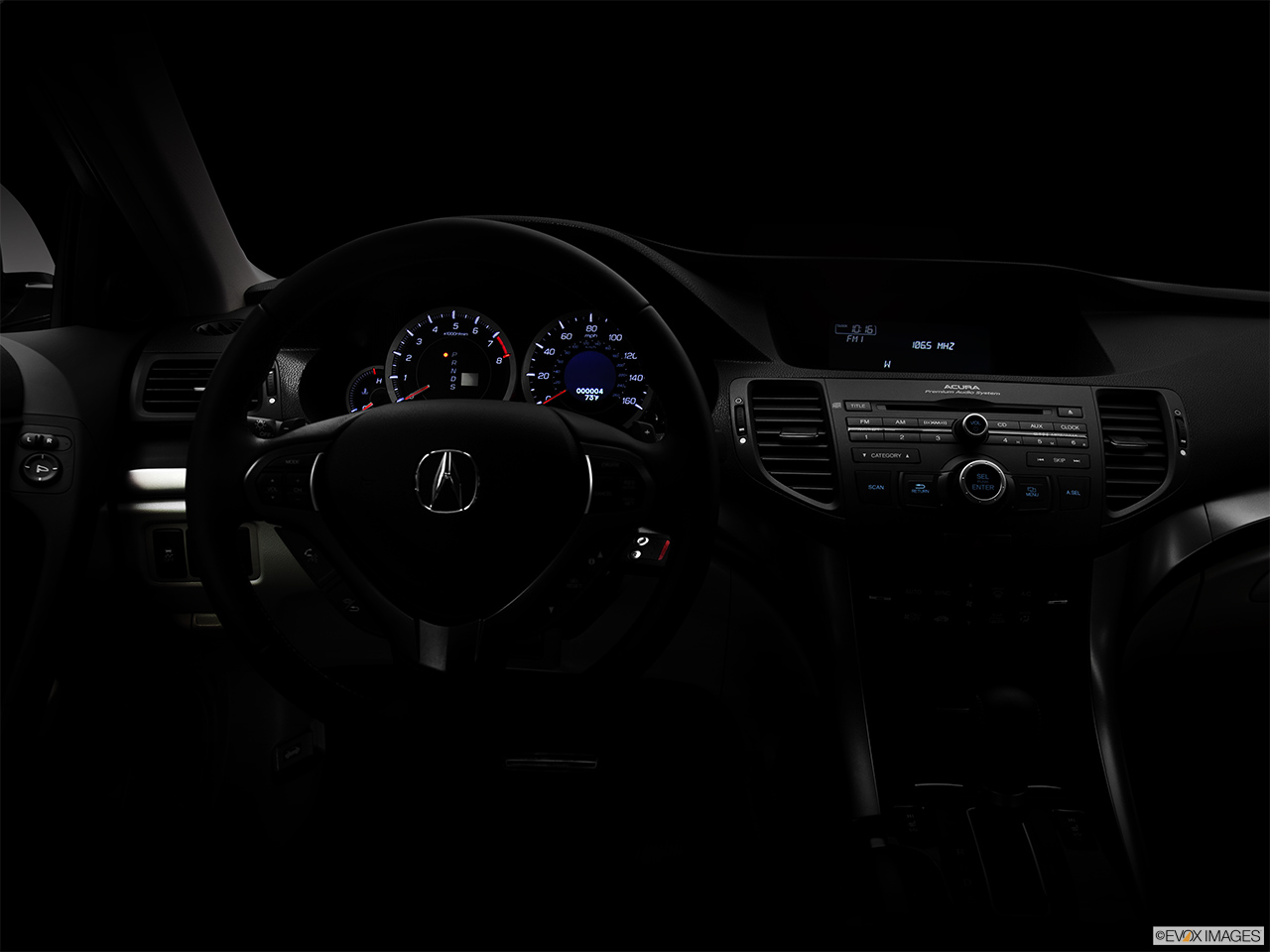 2012 Acura TSX Base Centered wide dash shot - "night" shot. 