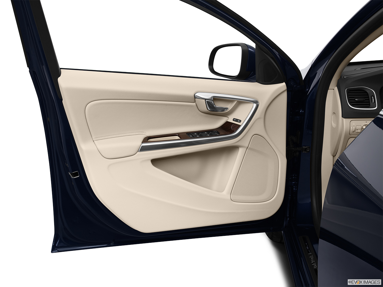 2013 Volvo S60 T5 FWD Premier Inside of driver's side open door, window open. 