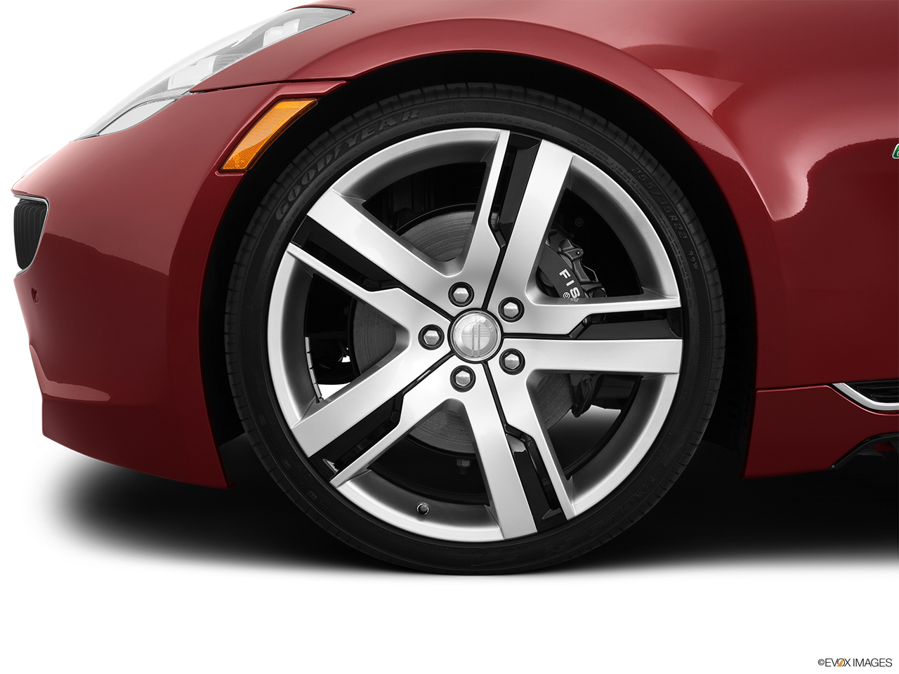 2012 Fisker Karma EcoChic Front Drivers side wheel at profile. 