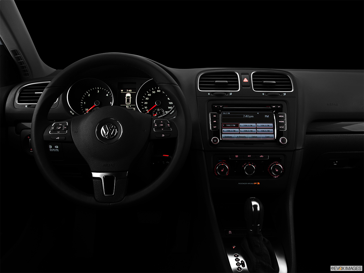 2013 Volkswagen Jetta SportWagen TDI Centered wide dash shot - "night" shot. 
