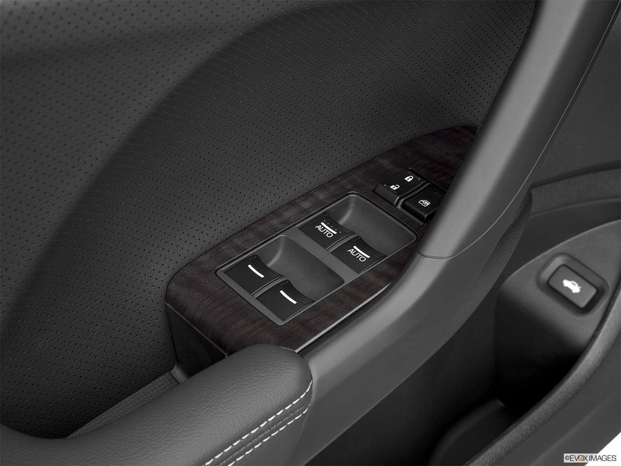 2013 Acura TSX 5-speed Automatic Driver's side inside window controls. 