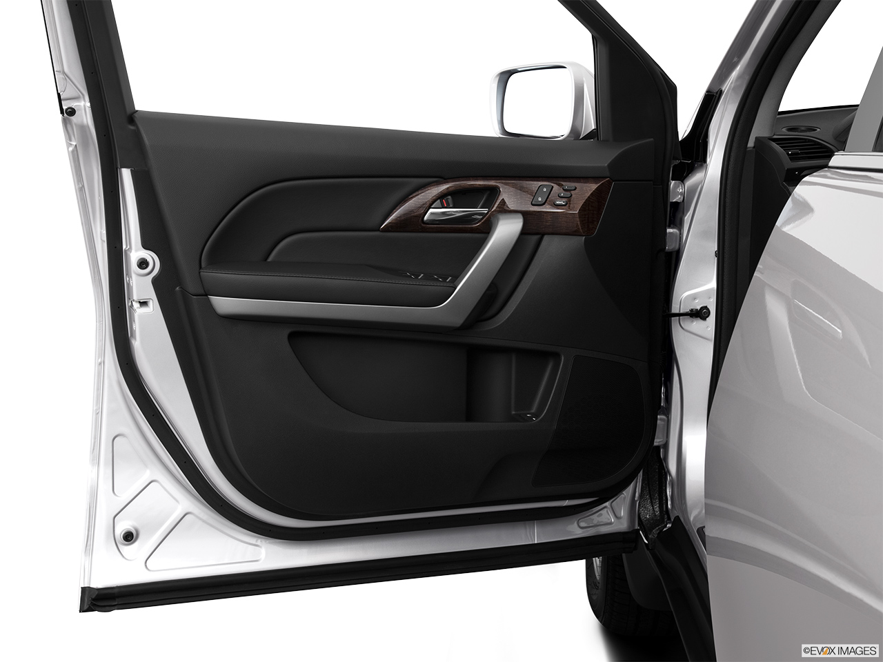 2013 Acura MDX Base Inside of driver's side open door, window open. 