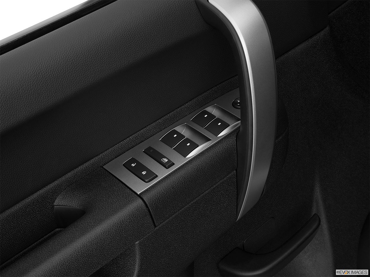 2013 GMC Sierra 1500 Hybrid 3HA Driver's side inside window controls. 
