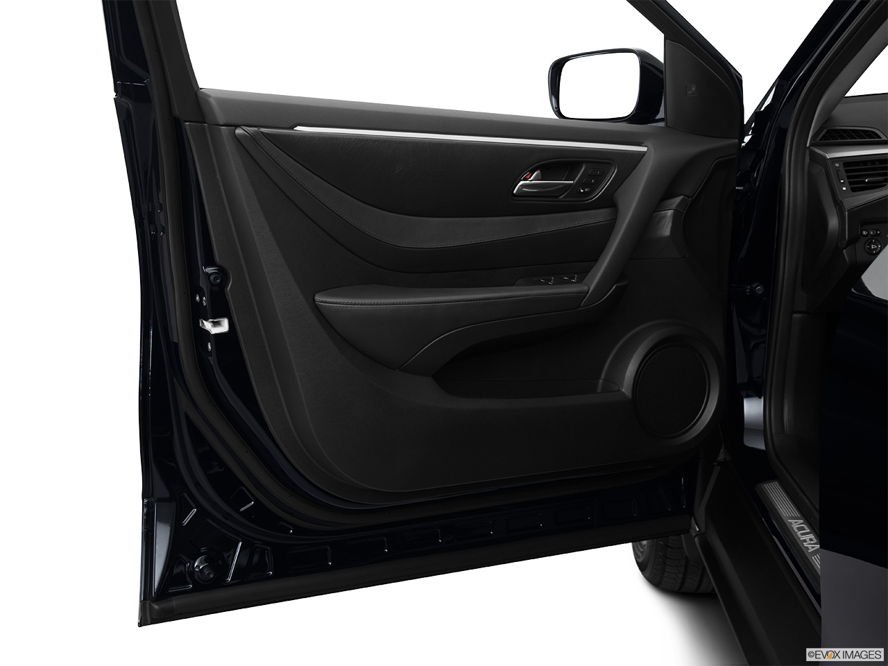 2013 Acura ZDX Base Inside of driver's side open door, window open. 