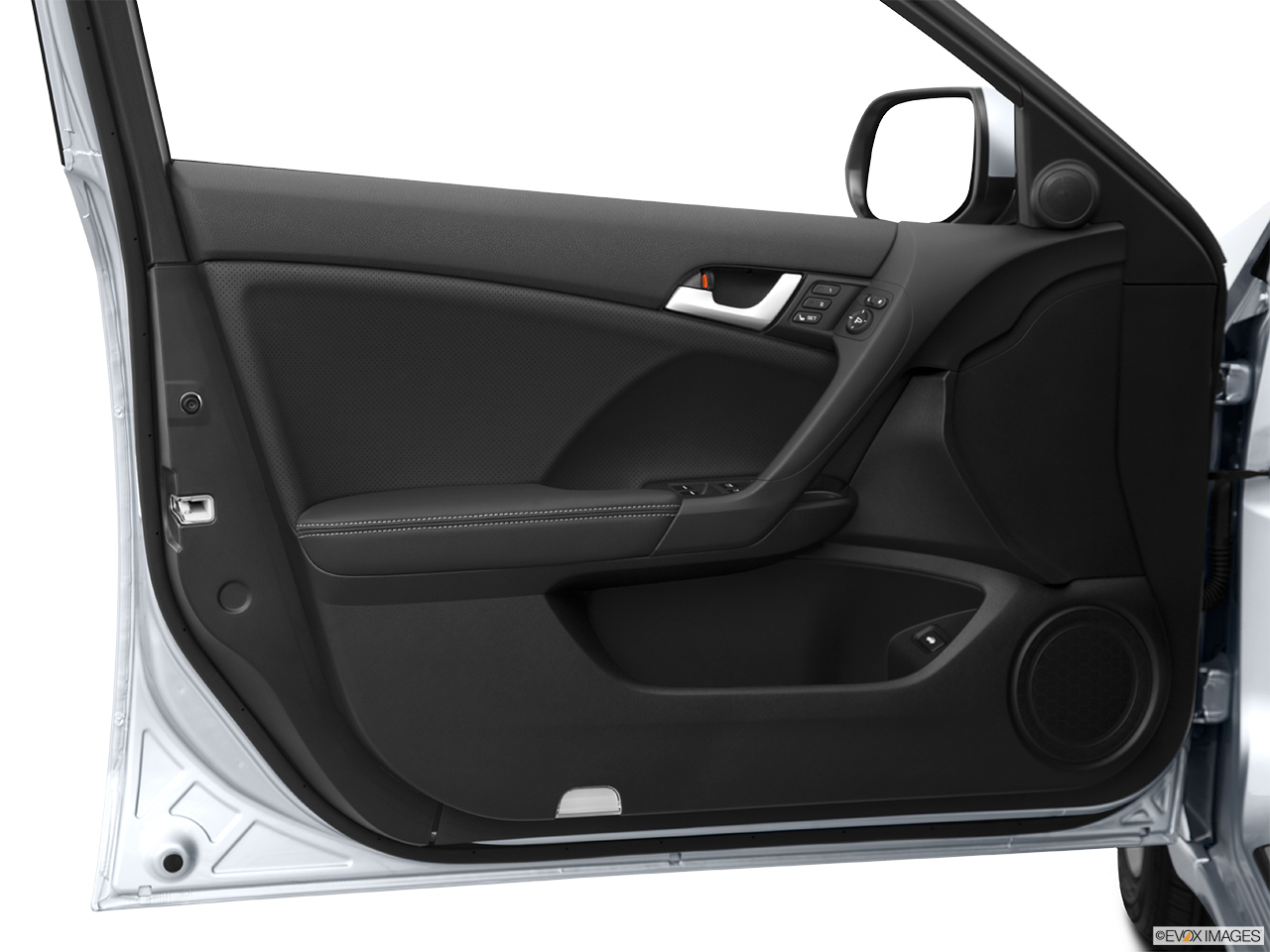 2013 Acura TSX 5-Speed Automatic Inside of driver's side open door, window open. 