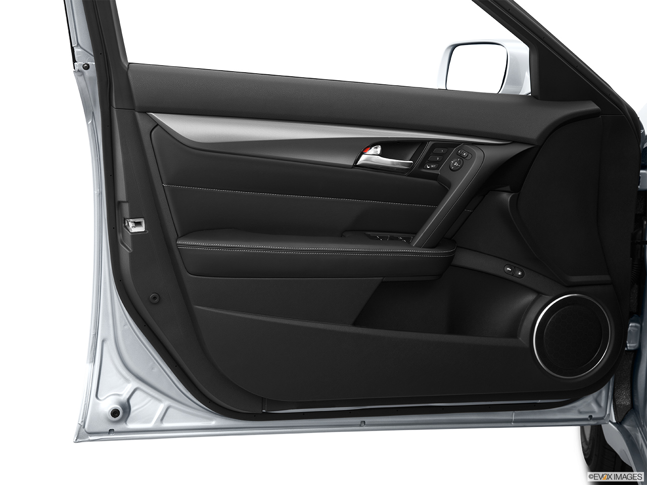 2013 Acura TL SH-AWD Inside of driver's side open door, window open. 